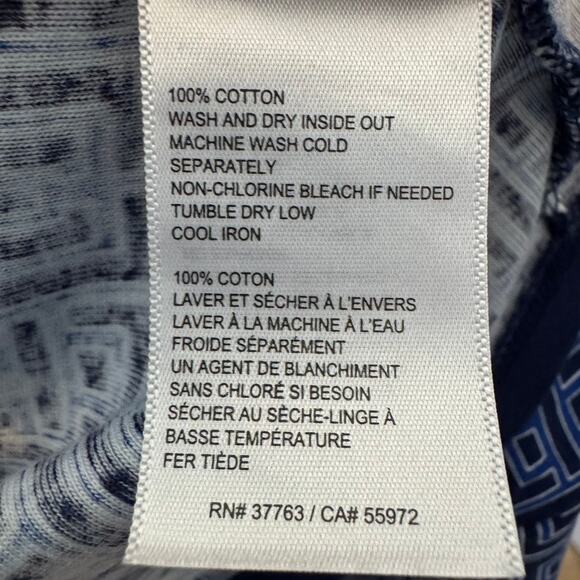 Rafaella 1X Blue Geometric Cotton Sleeveless Shift Dress Knee Length - Picture 4 of 5